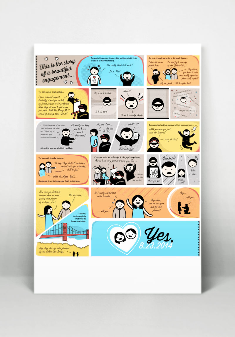 Custom Wedding Gift: Comic Engagement Story